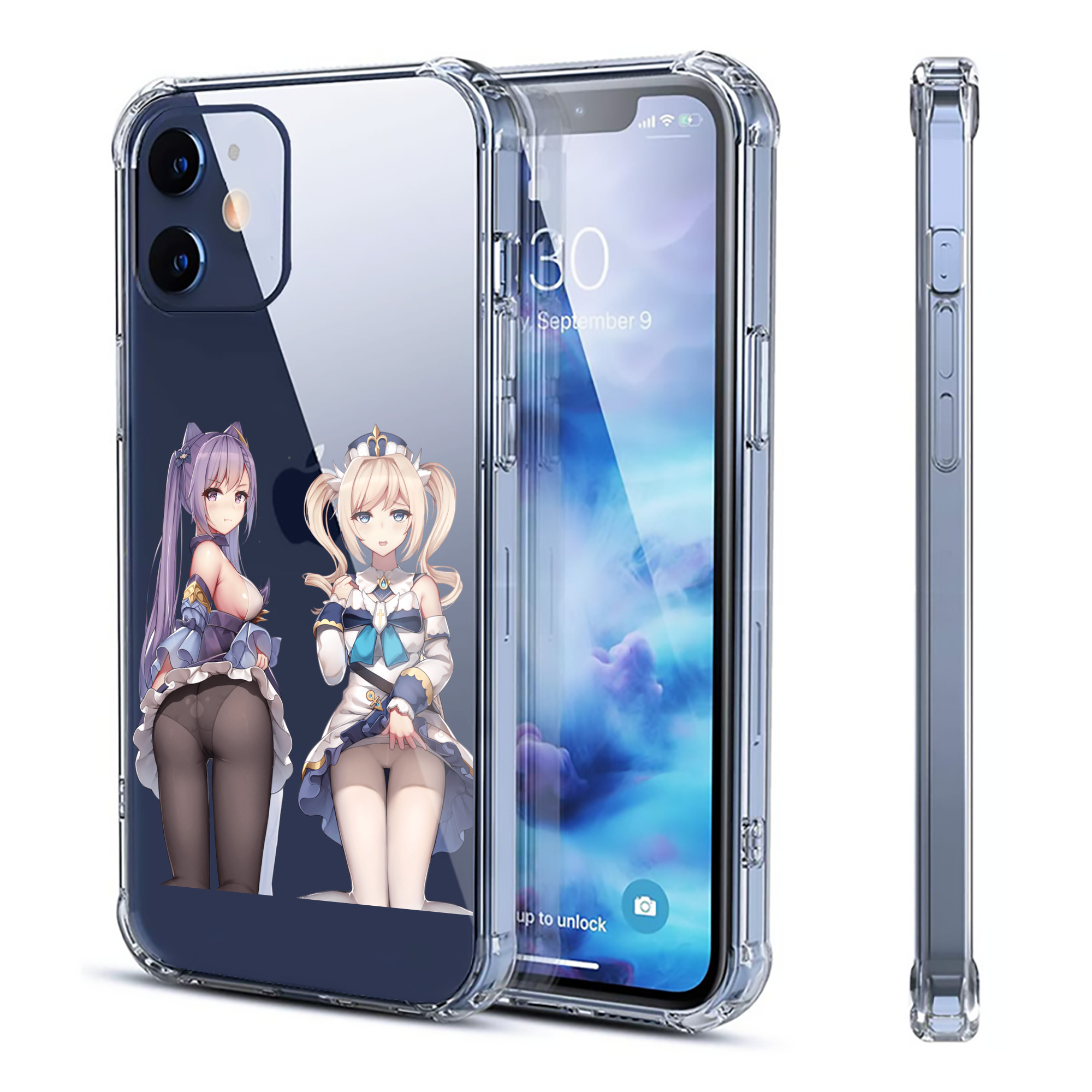 げんし神 刻晴 こくせい genshin Kokusei 【iPhone 12シリーズ対応】透明スマホケース（クリアソフトケース）